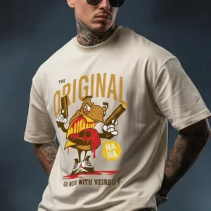 Originals Beige Oversized Graphic Printed T-shirt