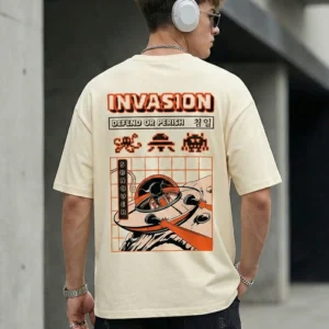 Invasion Swanwhite Oversized Graphic Printed T-shirt